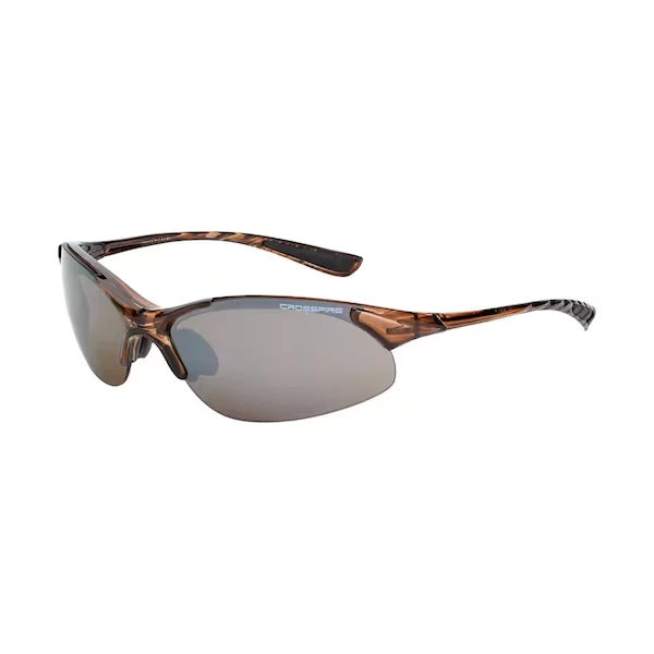 Safety Glasses, Wraparound Brown Mirror Polycarbonate Lens, Scratch-Resistant
