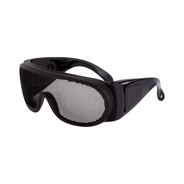 Safety Glasses, OTG Black Wire Mesh Lens