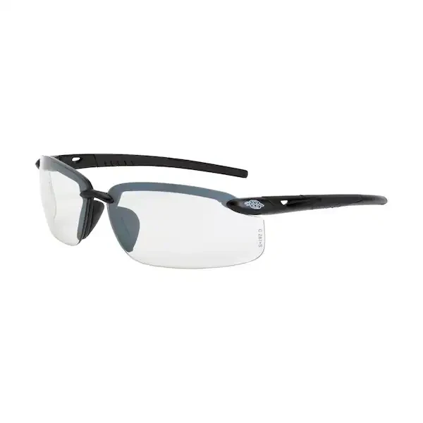Safety Glasses, Wraparound Clear Polycarbonate Lens, Scratch-Resistant