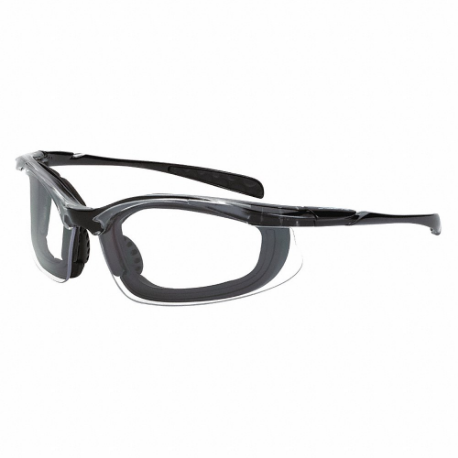 Gafas de seguridad, montura envolvente, media montura, negro, negro, talla de gafas M, unisex