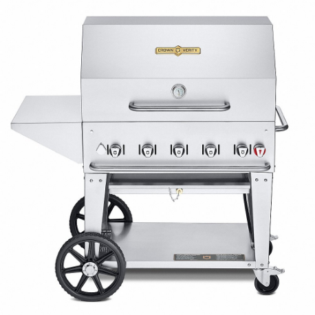Gas Grill, Natural Gas, 5 Burners, 79, 500 BtuH Heating Capacity, 52 Inch Overall Height