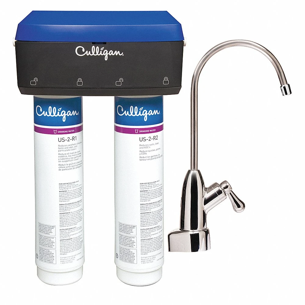 CULLIGAN US-2 Water Filtration System, 0.5 micron, 0.5 gpm, 500 gal, 12 7/8 Inch Heightt | CR2TPV 53CF15