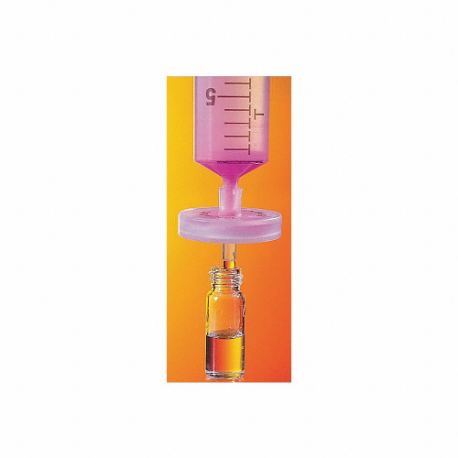 Syringe Filter, 0.45 um Pore Size, Glass Microfiber, 50 PK