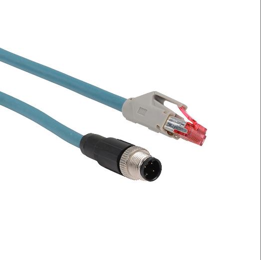 ケーブル、イーサネット、4 ピン D コード M12 ～ Rj45、PVC、ケーブル長 3.2 フィート