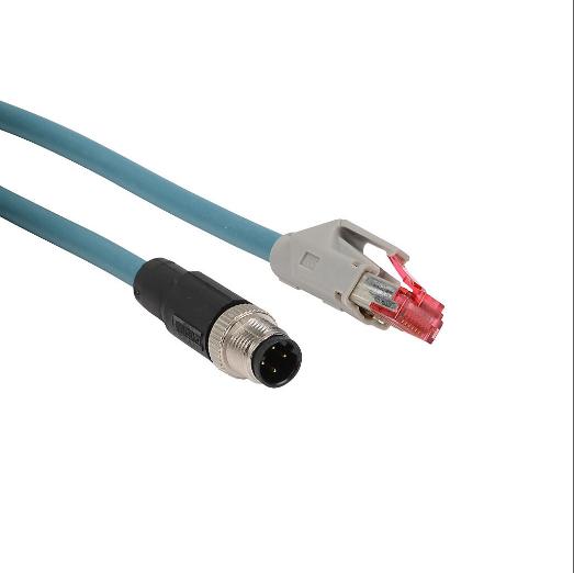 Datalogic 電纜，以太網，4 針 D 編碼 M12 轉 Rj45，PVC，9.8 英尺電纜長度