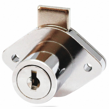 Key Retaining Lock, 1 1/2 Inch Size Material Thick, 7/8 Inch Size Mounting Hole Dia