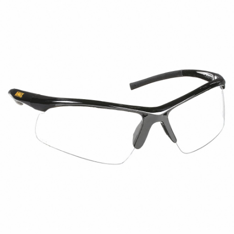 Safety Glasses, Wraparound Frame, Full-Frame, Black, Black, M Eyewear Size, Unisex, Hybrid