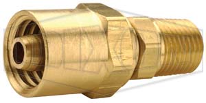可重複使用的外螺紋接頭，黃銅，5/16 英吋內徑 x 11/16 英吋外徑 x 3/8 英吋 MNPTF