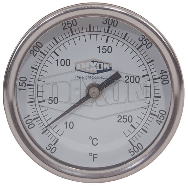雙金屬溫度計，1/2 英吋 MNPT，3 英吋表面，4 英吋桿