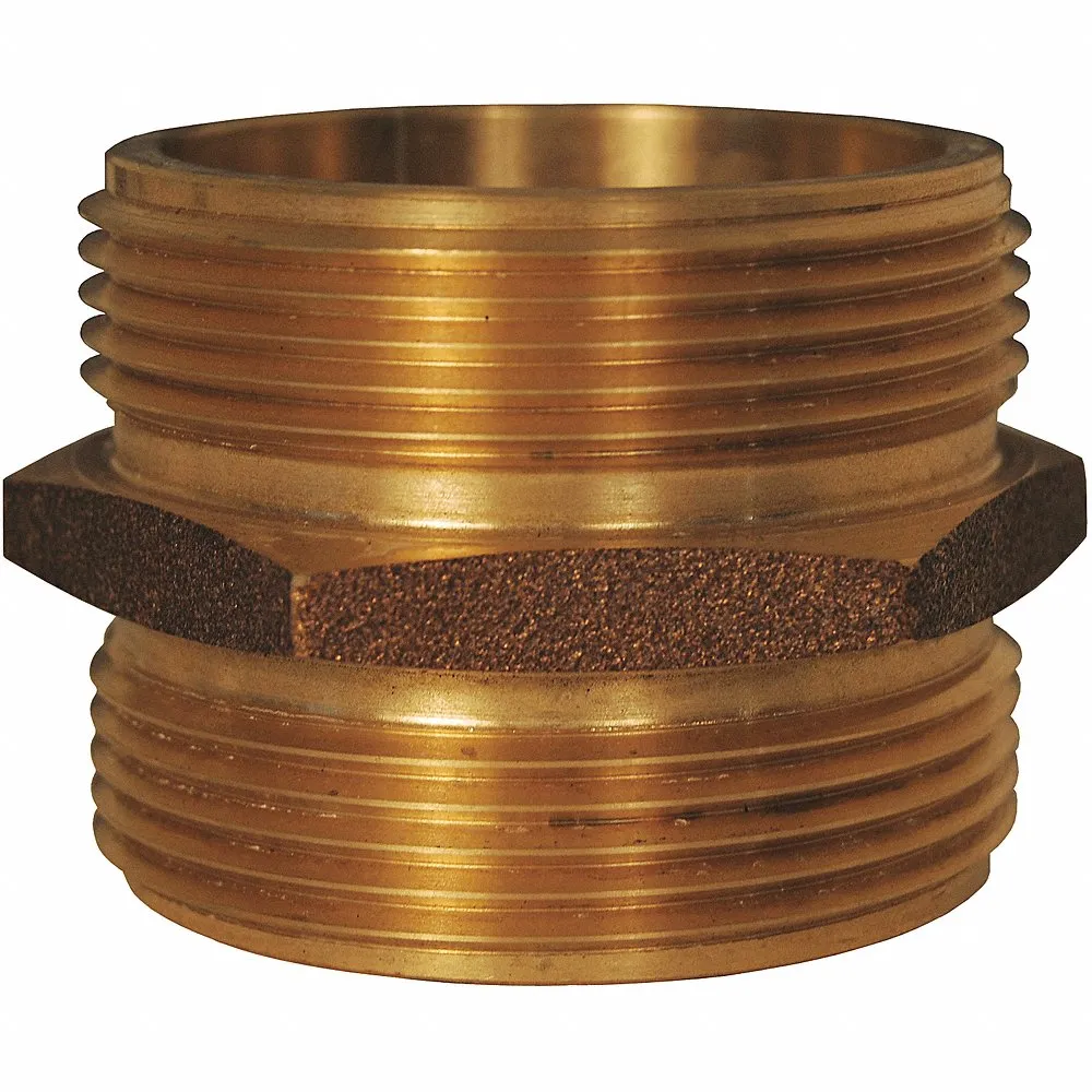 Male Hex Nipple, Double, MNPT x MNST Thread, 2-1/2 x 2-1/2 Inch Thread