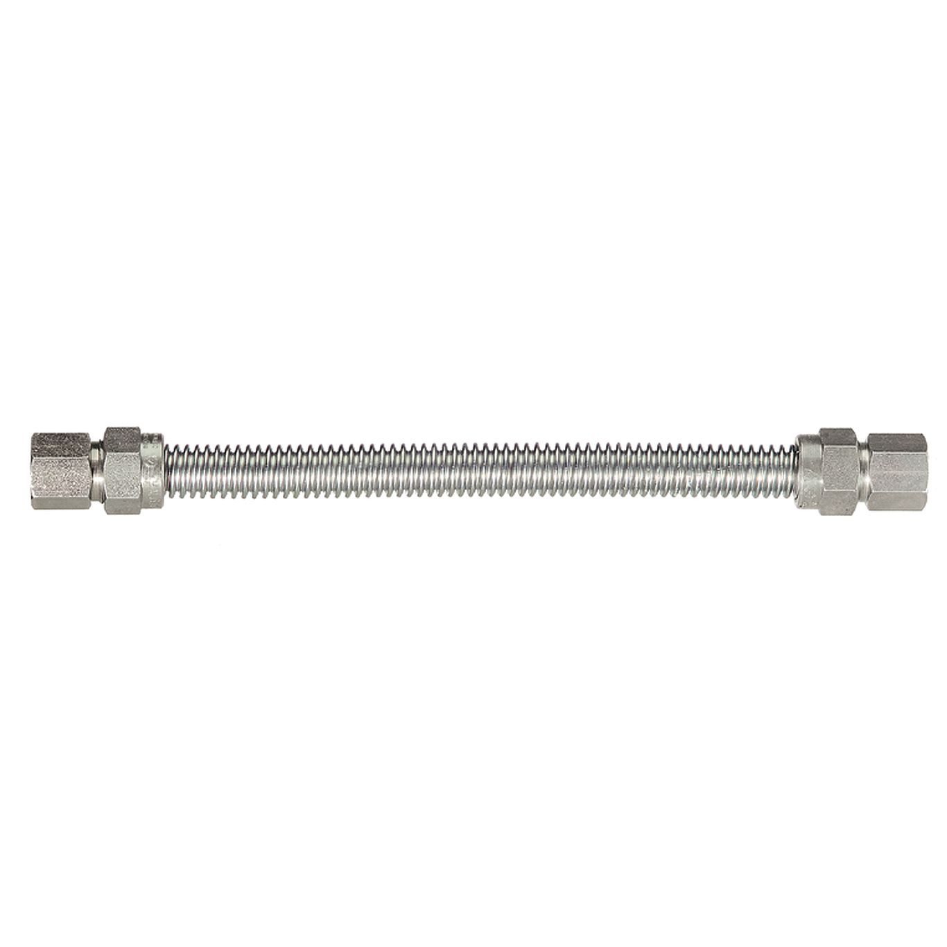 Connector, 1/2 Inch Inner Dia., 1/2 Inch x 1/2 Inch Size, 12 Inch Length, SS