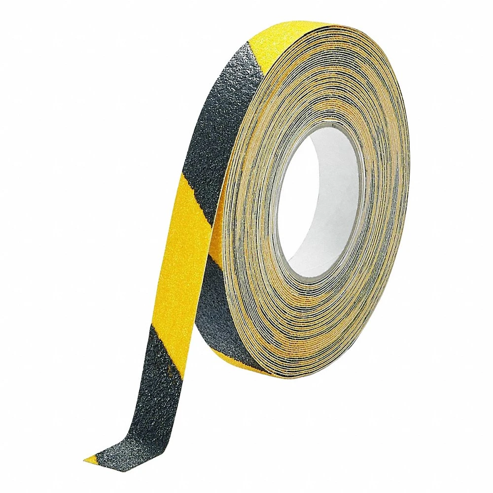 Anti-Slip Tape, Extra-Coarse Abrasive, 36 Grit Size, Black/Yellow, 1 Inch x 49 13/64 ft