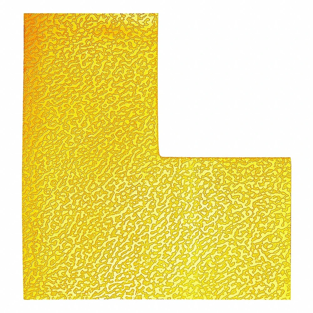 Floor Marking L Shape, Solid, Yellow, 3 15/16 x 3 15/16 Inch, 0.7 mm Tape Thick, 10PK