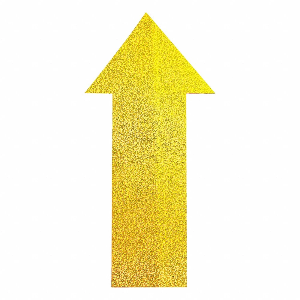Floor Marking Arrow Shape, Arrow, Solid, Yellow, 3 15/16 x 7 7/8 Inch, 0.7 mm Tape Thick, 10PK