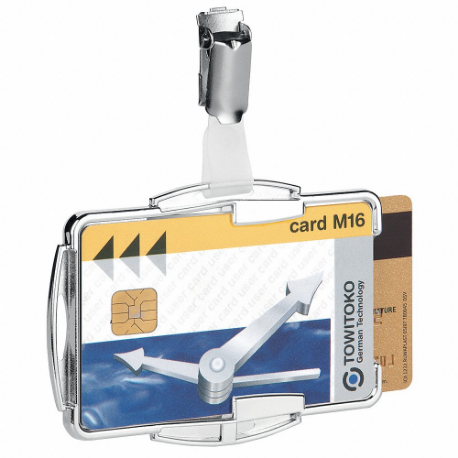 Rfdi Card Holder, Secure Duo, Blank, Silver, Blank, Polystyrene, 2 3/4 Inch Length, 10 PK