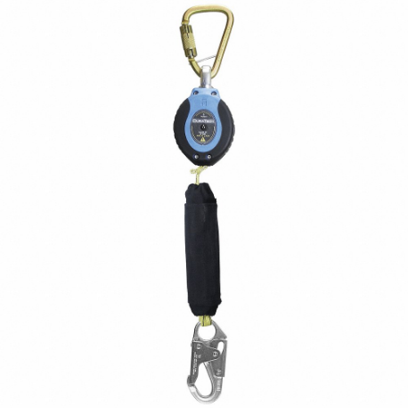 Self-Retracting Lifeline, Steel Snap Hook Anchor, Harness Steel Carabiner, 9 ft Line