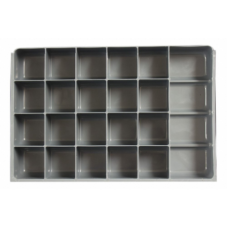 Compartment Drawer Insert, 13 3/8 Inch X 9 1/4 Inch X 2 Inch, 21 Compartments, 0 Dividers