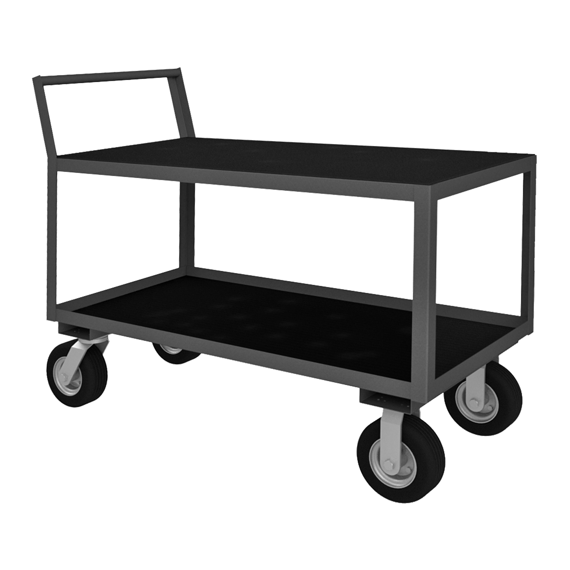 Instrument Cart With Offset Handle, Low Profile, 2 Shelf, Size 24 x 36 Inch