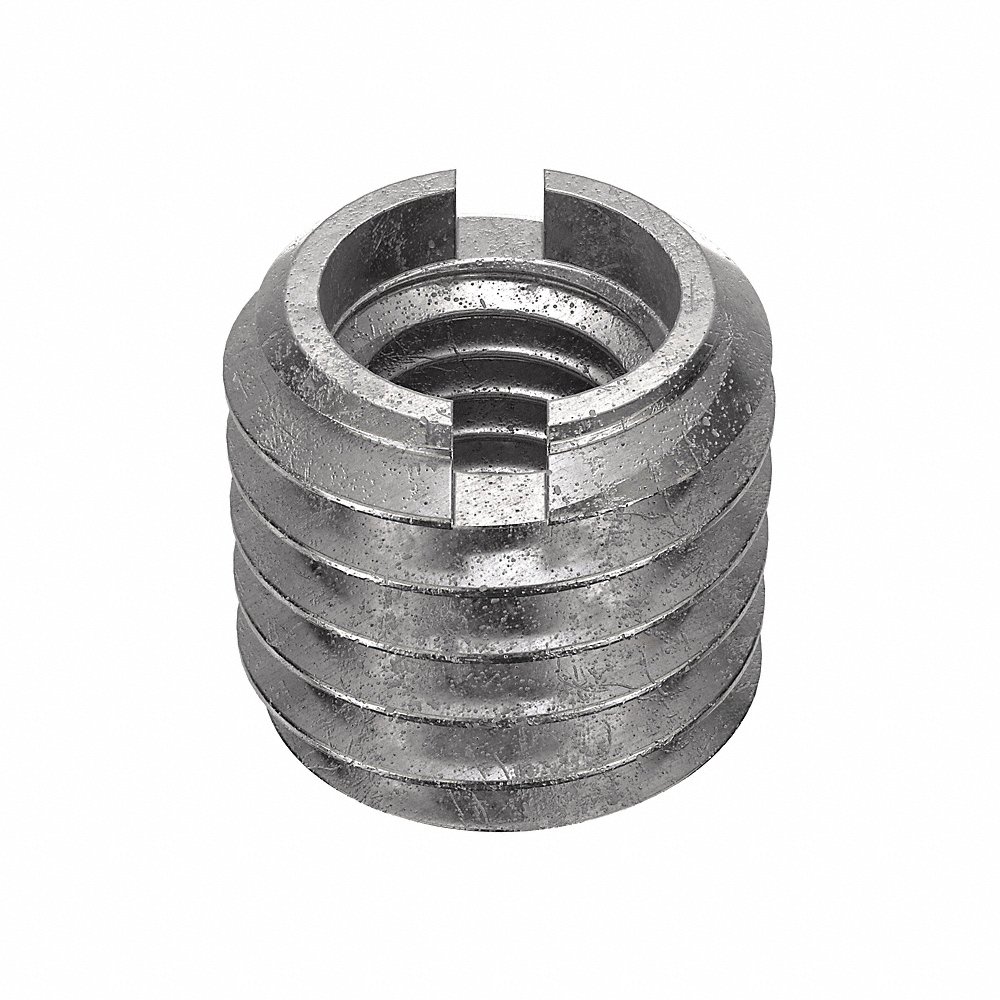 Thread Insert, M8x1.25 Int. Thread Size, 1/2 In - 13 Ext. Thread Size, 31/64 In Lg., SS