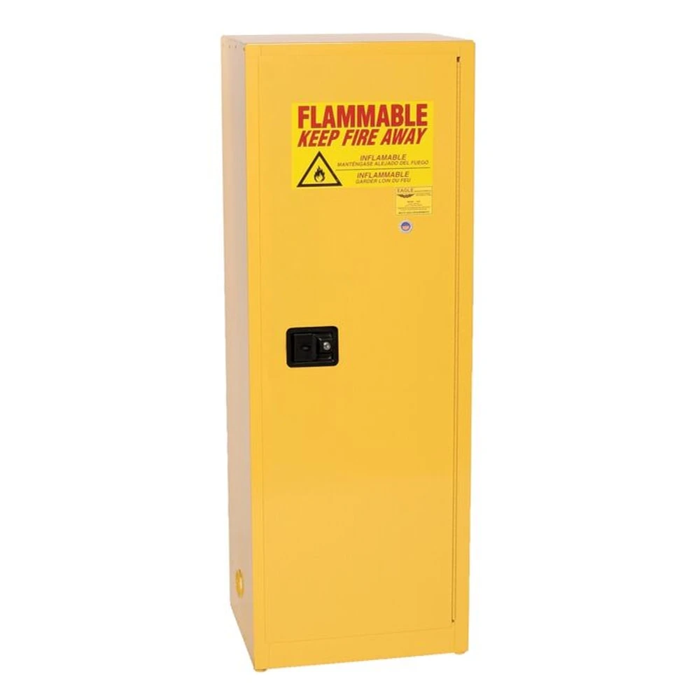 EAGLE 1923X Flammable Safety Cabinet, 24 Gal., 23 1/4 Inch x 18 Inch x 65 Inch Size, Yellow, Manual Close | CE7RNB 55EA85
