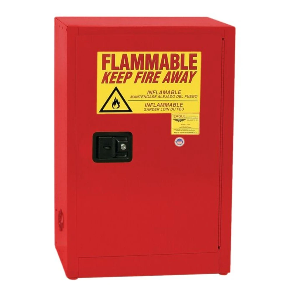 Flammable Safety Cabinet, Self Closing, 23 1/4 Inch x 18 Inch x 35 Inch Size, Red