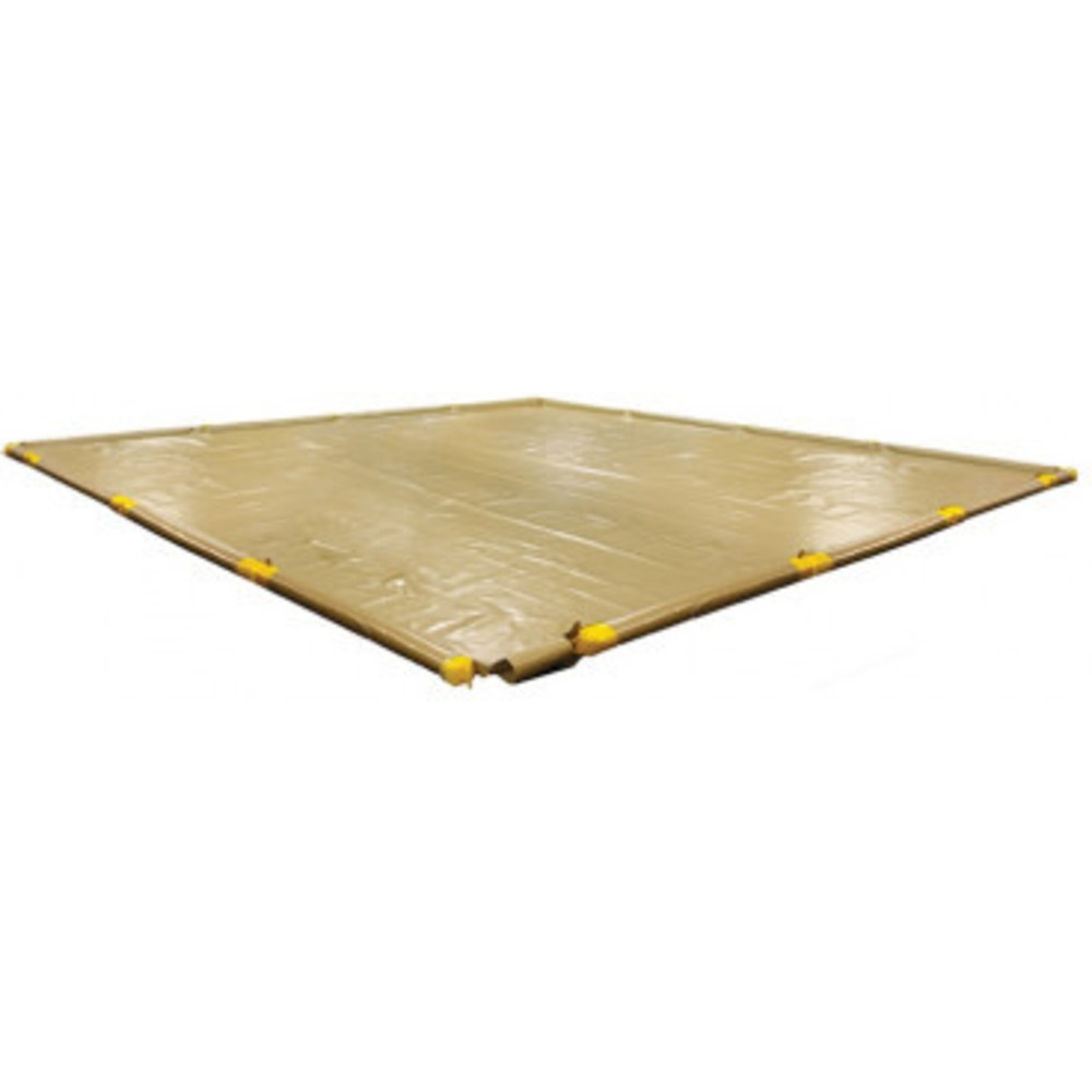 SpillNest Berm with Removable Sidewalls, Heavy Duty, 12 ft x 13 ft x 4.5 In, Tan