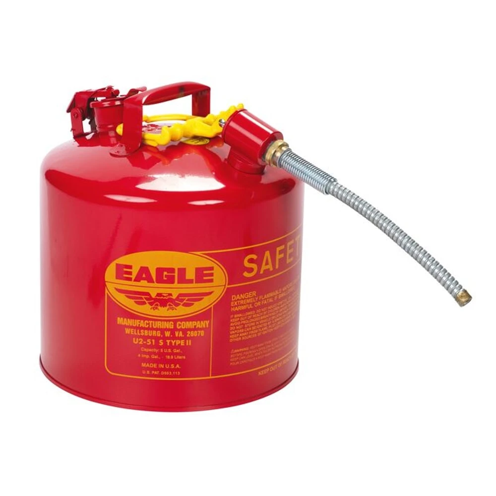 EAGLE U251SX5 Gas Can 5 Gallon Red Galvanised Steel | AB4WUU 20GY45