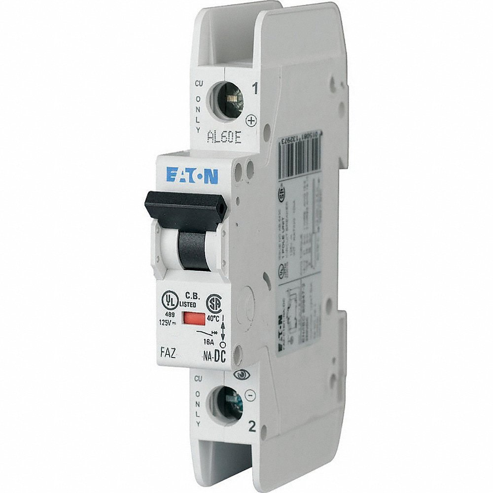 EATON FAZ-C10/1-NA-DC-SP Standard Current Limiting Supplementary Protector, 125 VDC, 10 A, 1 Poles | BH9JKK