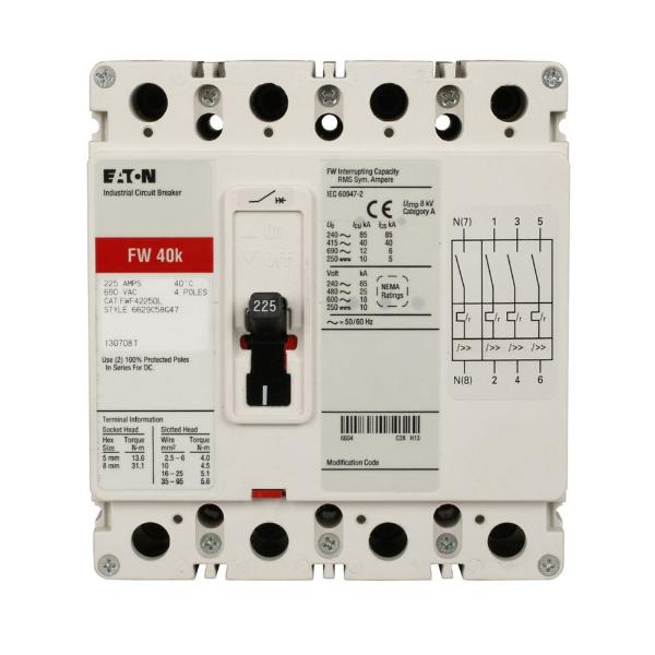 C F-Frame Molded Case Circuit Breaker, 225A, Fwf Type, 40 Kaic At 240V