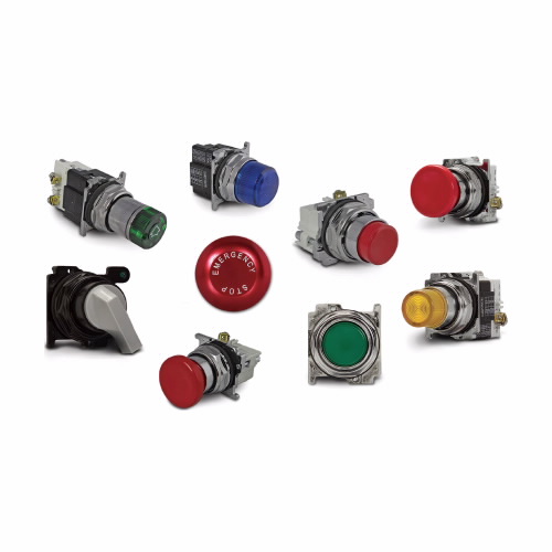 Pushbutton, Heavy-Duty Push-Pull Unit, Side-Lighted 40 Mm Actuator, Amber, Anodized Aluminum Bus