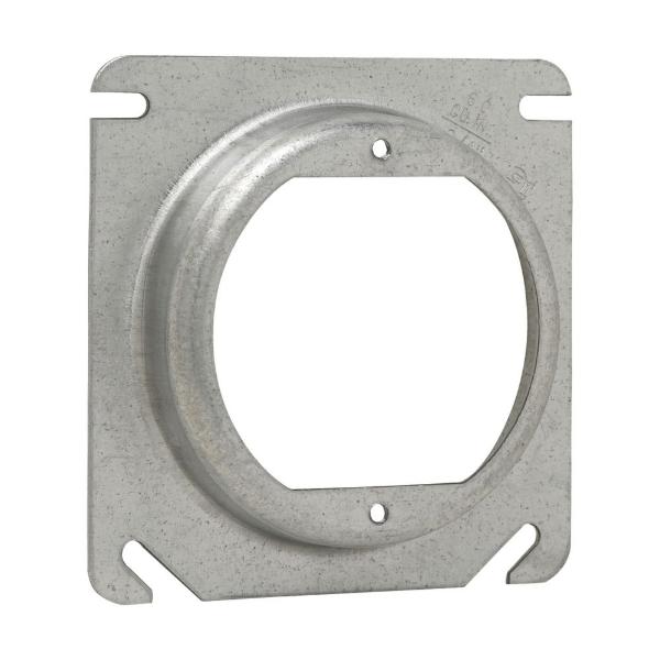 Crouse-Hinds Square Cover, 4", Steel, Raised 1/2", Open With Ears 2-3/4"