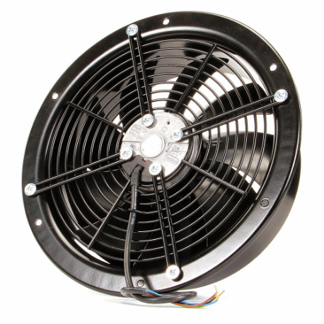 Standard Round Axial Fan, 12 1/2 Inch Dia, 3 3/4 Inch Dp, 1100, IP44, Galvanized Steel