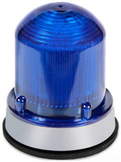 Migająca lampa ostrzegawcza LED, 120 V, niebieska, wartość znamionowa 0.108 A