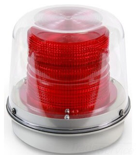 頻閃燈，紅色，120VAC，直徑 8 1/16 英吋。