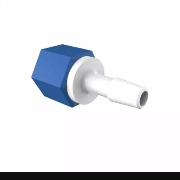 Conector giratorio hembra recto, púa de 1/4 de pulgada, nailon natural, azul