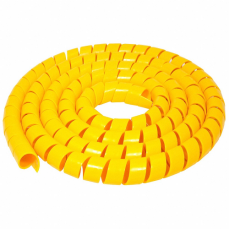 Spiral Wrap, 3/8 Inch Width, 50 Ft Lg, Polyethylene, Yellow, -60 Deg F To 190 Deg F