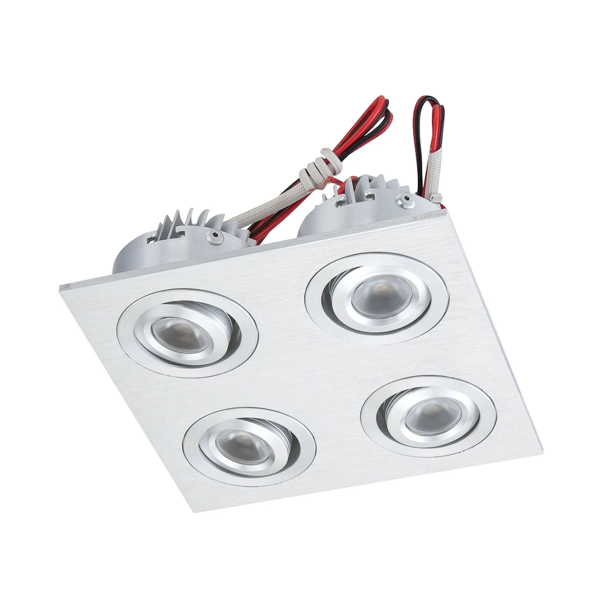 LED Squared Quad Directional Recessed Platemounted LED Button Downlight