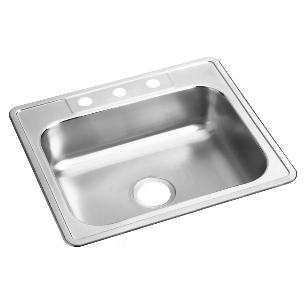 ELKAY D125223 Drop-in Sink With Faucet Ledge 25 Inch Length | AC8HPF 3AEG3