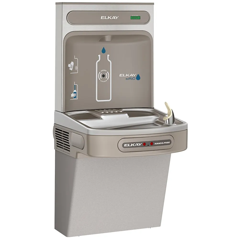 ELKAY EZO8WSLK Drinking Fountain, With Bottle Filler, Refrigerated, 39 1/8 Inch Height, Gray | CJ2ATE 60NJ95