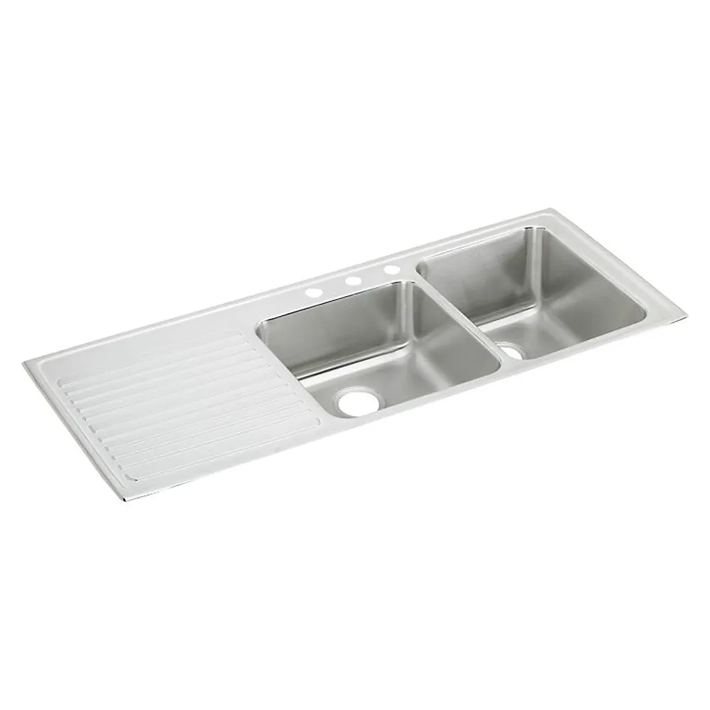 Lavello da incasso a doppia vasca in acciaio inossidabile 54" x 22" x 10" con scolapiatti