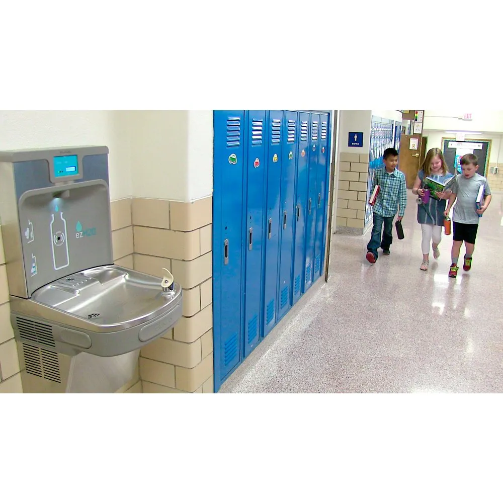 ELKAY LZS8WSLP Drinking Fountain, With Bottle Filler, Refrigerated, 39 1/2 Inch Height, Gray | CJ2ATG 39AM86