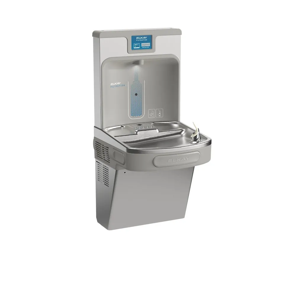 ELKAY LZS8WSSP Drinking Fountain, With Bottle Filler, Refrigerated, 39 1/2 Inch Height, SS | CJ2ATL 39AM89
