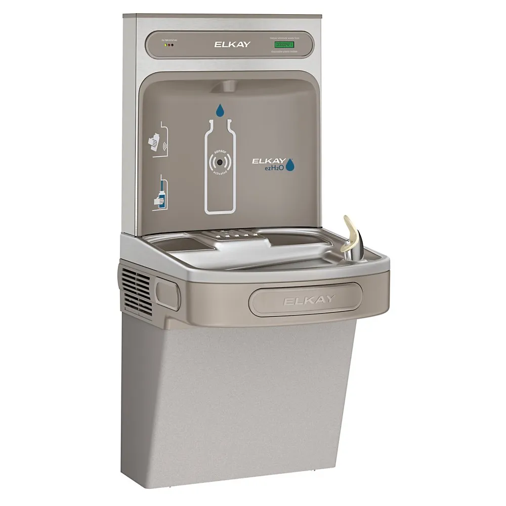 ELKAY LZSDWSLK Drinking Fountain, With Bottle Filler, 39 1/8 Inch Height, Gray | CJ2ATK 34K038