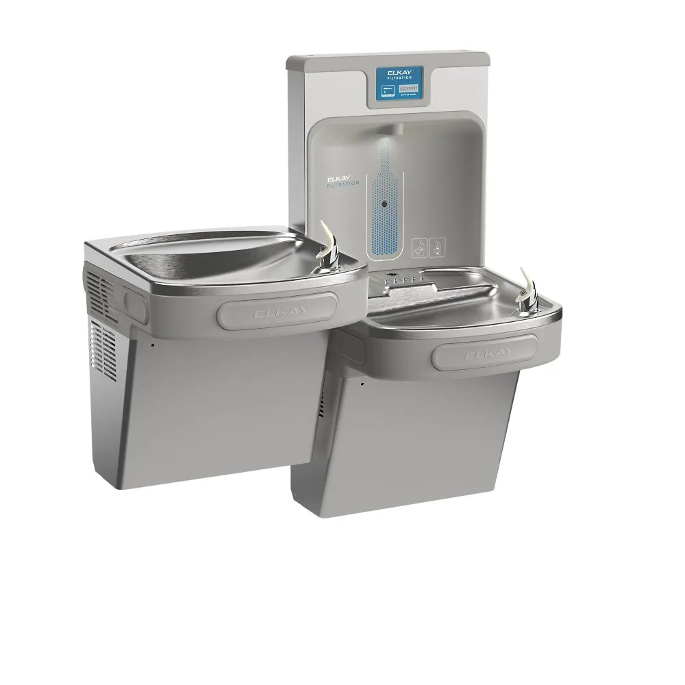 ELKAY LZSTL8WSSP Drinking Fountain, With Bottle Filler, Refrigerated, 39 1/2 Inch Height, SS | CJ2ATQ 39AM88