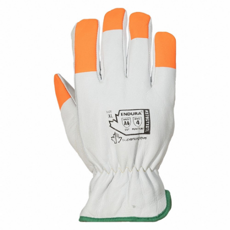 Leather Gloves, Size 2XL, -22 Deg F Min Temp, ANSI Cut Level A6, Drivers Glove, TenActiv