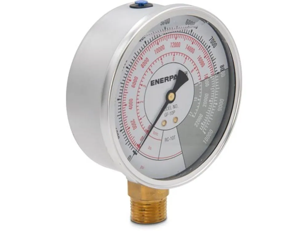 ENERPAC GF10P Hydraulic Force and Pressure Gauge, Imperial Scale, 10 Ton, Cylinders | AD6MRQ 46C573