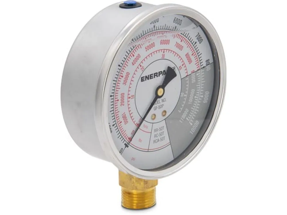 ENERPAC GF50P Hydraulic Force and Pressure Gauge, Imperial Scale, 50 Ton, Cylinders | AH9ZAM 46C575