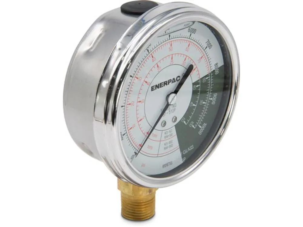 ENERPAC GF510P Hydraulic Force and Pressure Gauge, Imperial Scale, 50 and 100 Ton, Cylinders | AD6MRT 46C576