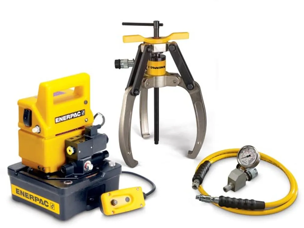 ENERPAC LGHS310EB Puller, Lock Grip, Hydraulic Set, 3 Jaw, 10T, E Pump, 115V | CM9KHC