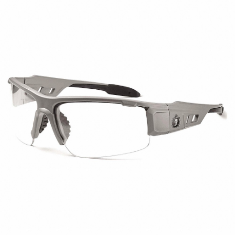 Safety Glasses, Polarized, Traditional Frame, Half-Frame, Gray, Gray, Unisex
